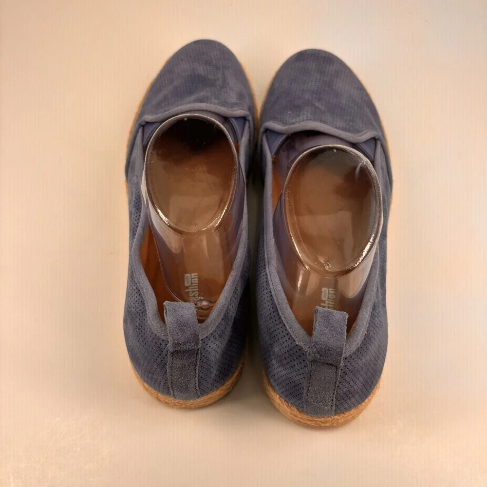 Clarks Azella Major Women's 11M Blue Suede‎ Perforated Espadrille Slip-On Flats